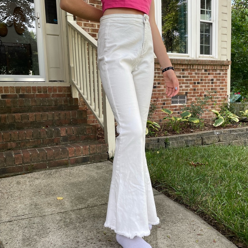 White flare jeans size small